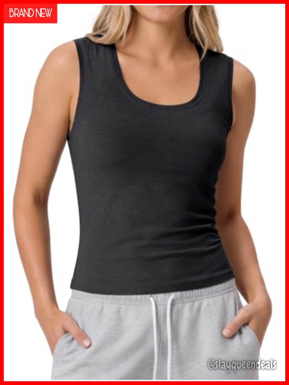 Performance Scoop Neck Tank Top Ultra Soft Tech Fitted Sleeveless Shirt